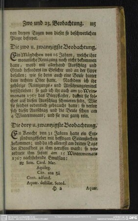 Die zwo u. zwantzigste Beobachtung