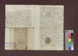 Mathis Ernst zu Littenweiler leiht von Freiherr Ferdinand Hartmann von Sickingen, Herrn zu Ebnet, 150 Gulden.