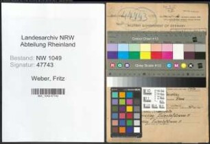 Entnazifizierung Fritz Weber , geb. 28.01.1902 (Lagerist)