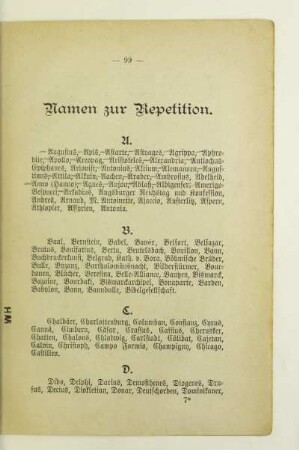 Namen zur Repetition