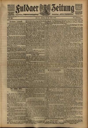 Erste Ausgabe vom Freitag, den 29. Mai 1908.