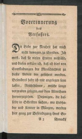 Vorerinnerung des Verfassers.