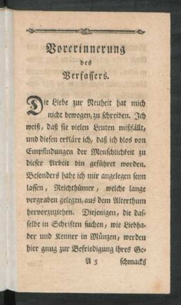 Vorerinnerung des Verfassers.