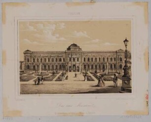 Ansicht der Gemäldegalerie Alte Meister (Semperbau) am Zwinger in Dresden, Blick nach Südwesten