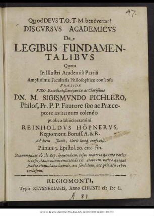 De Legibus Fundamentalibus