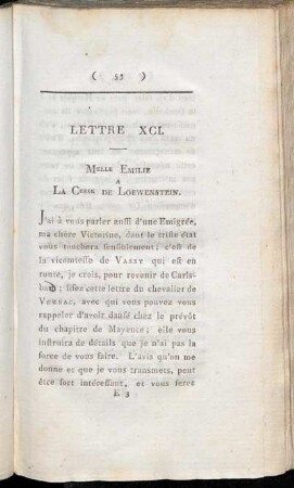 Lettre XCI. - Lettre CXIV.