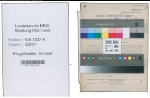 Entnazifizierung Richard Klingelhoeller , geb. 12.09.1884 (Metzger)