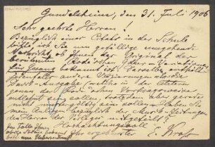 Brief an B. Schott's Söhne : 31.07.1906