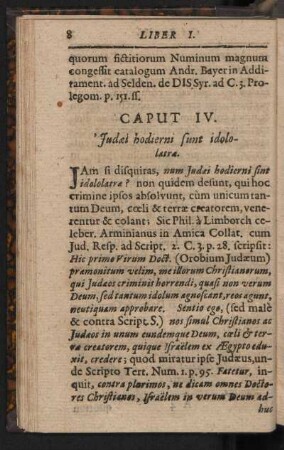 CAput IV. Judaei hodierni unt idololatra