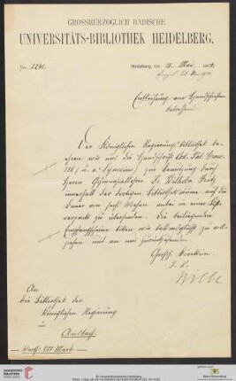 Entleihschreiben Jakob Willes