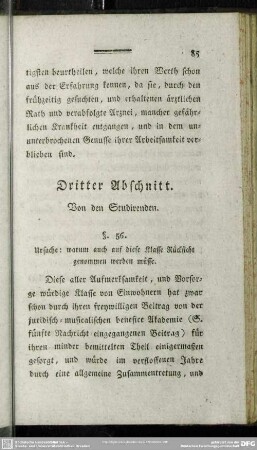 Dritter Abschnitt. Von den Studirenden