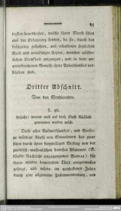 Dritter Abschnitt. Von den Studirenden