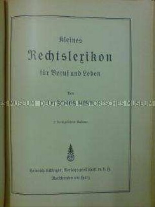 Rechtslexikon für Beruf und Leben
