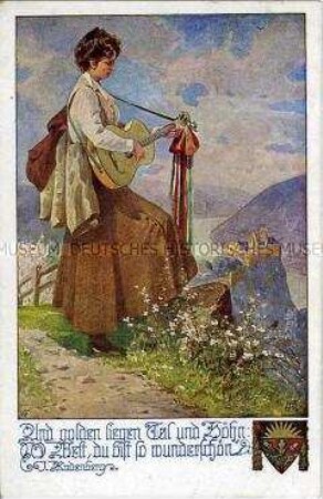 Liedillustration, Postkarte des Deutschen Schulvereins, Nr.1071