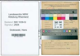 Entnazifizierung Hans Grabowski , geb. 17.04.1920 (Arbeiter)
