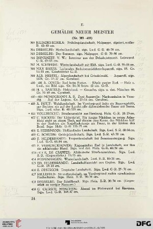 Gemälde neuer Meister (Nr.393-419)