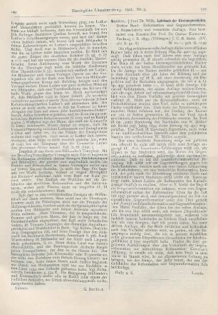 250 [Rezension] Moeller, Wilhelm, Lehrbuch der Kirchengeschichte. Dritter Band. Reformation und Gegenreformation. 2., überarb. u. verm. Aufl