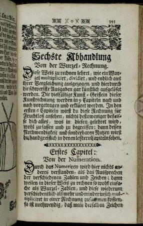 Erstes Capitel: Von der Numeration.