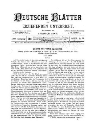 Falsche und wahre Apologetik : (Schluss)