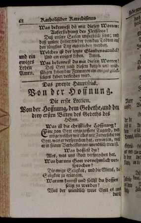 Das zweyte Hauptstück. Von der Hoffnung.