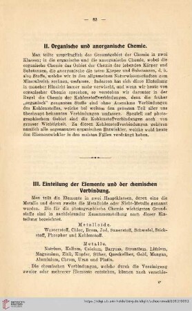 II. Organische und anorganische Theorie