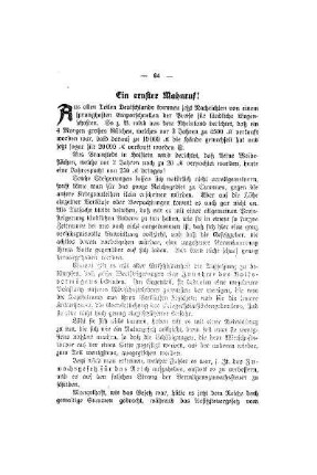 Ein ernster Mahnruf!