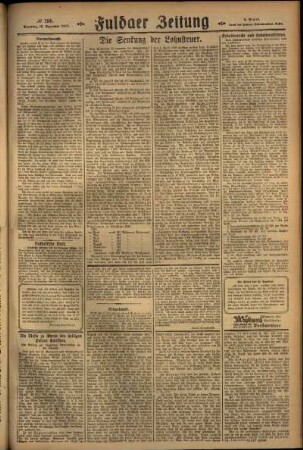 Zweite Ausgabe vom Sonntag, den 13. Dezember 1925.