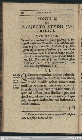 Sectio II. De Subiecto Studii Iuridici