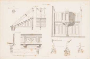 Kirche, Brodowin: Details (aus: Atlas zur Zeitschrift für Bauwesen, hrsg. v. G. Erbkam, Jg. 4, 1854)