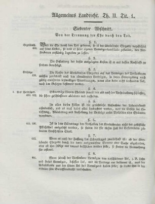 Allgemeines Landrecht. Th. II.