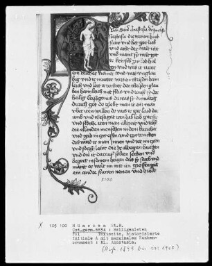 Heiligenleben — Initiale A (nastasia) mit der heiligen Anastasia