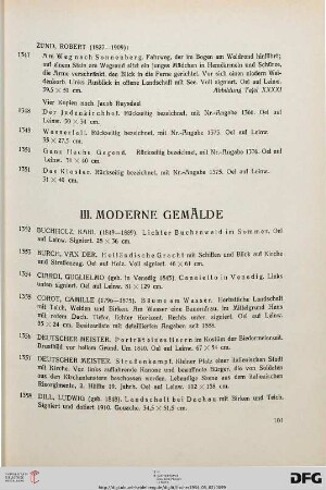 III. Modere Gemälde (Nr. 1352-1385)