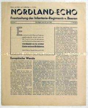 Kriegszeitung einer Wehrmachtseinheit aus dem besetzten Norwegen "Nordland-Echo"