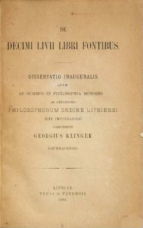 De decimi Livii libri fontibus