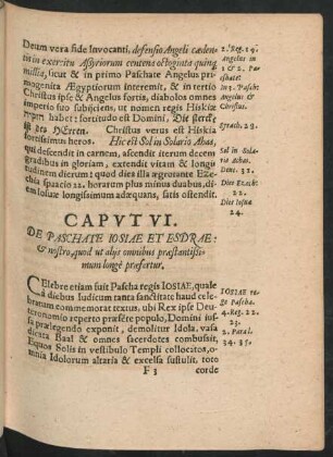 Caput VI. De Paschate Iosiae Et Esdrae ...