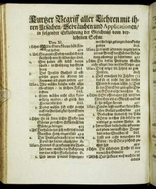 Kurtzer Begriff aller Lehren mit ihren Ursachen/ [...] vom verlohrnen Sohne.