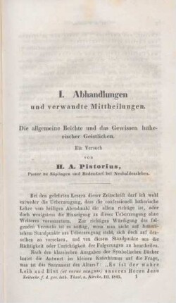 Abhandlungen und verwandte Mittheilungen