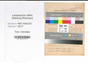 Entnazifizierung Christian Tirre, geb. 15.01.1887 (Postschaffner)