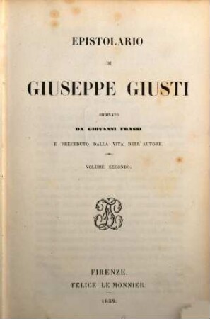 Epistolario : e preceduto dalla vita dell' autore, 2