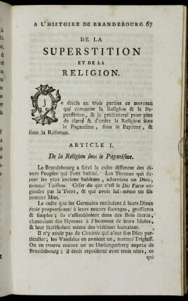 De La Superstition Et De La Religion.