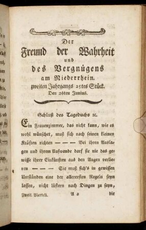 zweiten Jahrgangs 25tes Stück. Den 26ten Junius.