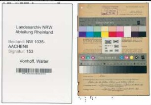Entnazifizierung Walter Vonhoff , geb. 01.12.1898 (Kaufmaennischer Direktor)