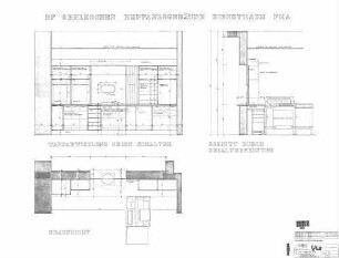 Oberkochen: Wandabwicklung - Draufsicht; Ansicht Schalter; Schnitt Fenster Empfangsgeb. Fahrkartenausgabe
