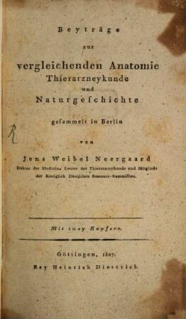 Beyträge zur vergleichenden Anatomie