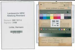 Entnazifizierung Hermann Lichte , geb. 26.05.1891 (Regierungsoberinspektor)