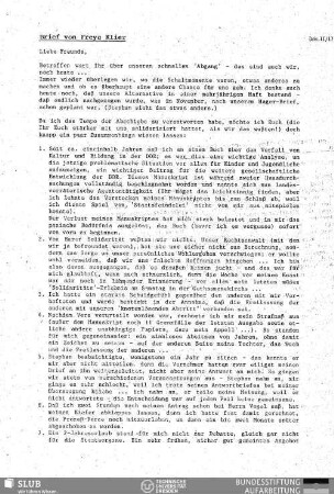 Dok. II/17. Brief von Freya Klier