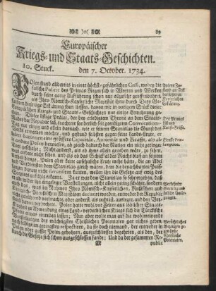 10. Stuck. den 7. October. 1734.