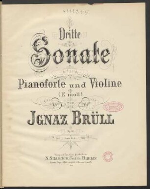 Dritte Sonate für Pianoforte und Violine (E moll) : op. 81