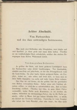Achter Abschnitt. Vom Farbenreihen und den dazu notwendigen Instrumenten.