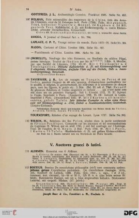 V. Auctores graeci &latini (Nr. 111-118)